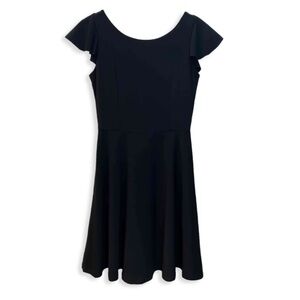 Un Deux Trois Black Flutter Sleeve Dress size 14